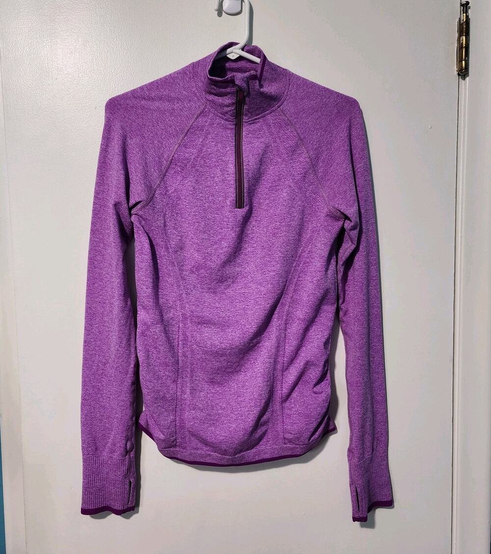 Athleta Fast Track Size Small Half Zip Purple Long Sleeve Pullover